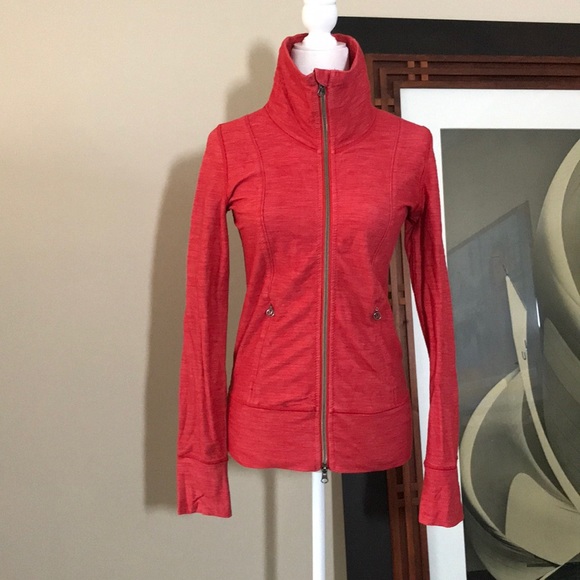lululemon athletica Jackets & Blazers - Lululemon Daily Yoga Jacket Slub Denim Love Red